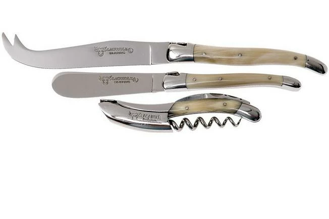 Laguiole En Aubrac Wine-/cheese Set 3-piece Horn, SFV99PCIH 3 Laguiole En Aubrac Wine-/cheese Set 3-piece Horn, SFV99PCIH