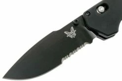 Benchmade Vallation 407SBK Serrated Black Blade, Pocket Knife -KNIVESANDTOOLS Sales BE407SBK 03 benchmade be407sbk 03