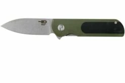 Bestech Pebble BG07A Green Black G10, Stonewashed Pocket Knife
