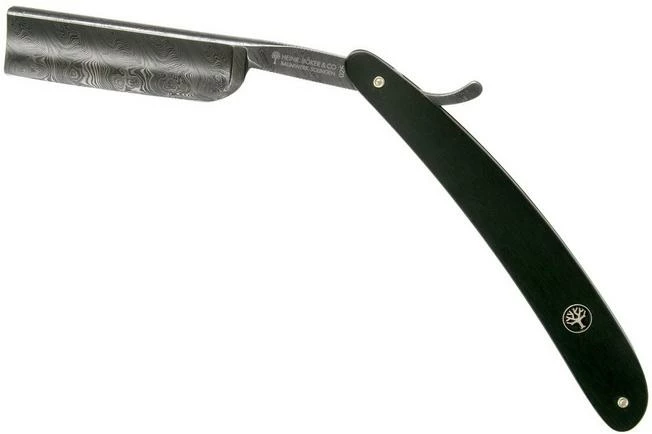 Böker Manufaktur Ebony Damascus Straight Razor 140609DAM 3 Böker Manufaktur Ebony Damascus Straight Razor 140609DAM