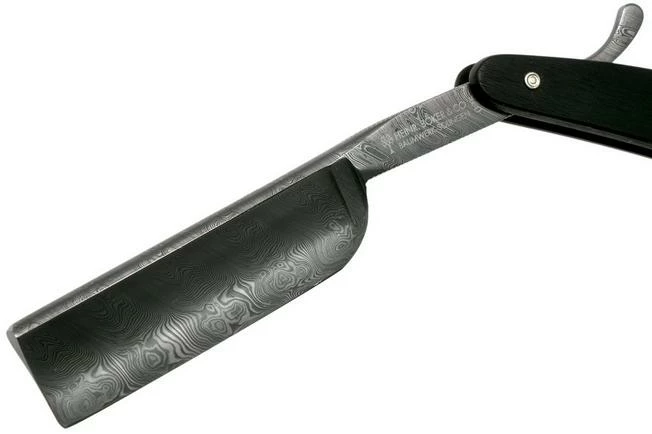 Böker Manufaktur Ebony Damascus Straight Razor 140609DAM 5 Böker Manufaktur Ebony Damascus Straight Razor 140609DAM - Image 3