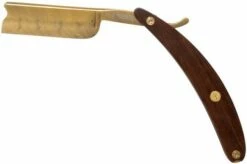 Böker Manufaktur Master Cutter Damascus Gold, Desert Ironwood 140801DAM Straight Razor