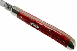 Case Slimline Trapper Dark Red Bone, Standard Jig, 06982, 61048 CV Pocket Knife -KNIVESANDTOOLS Sales CE06982 06 case