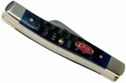 Case Medium Stockman Navy Blue Bone, Rogers Jig, 07049, 63032 SS Pocket Knife -KNIVESANDTOOLS Sales CE07049 04 case
