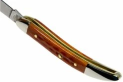 Case Knives Small Texas Toothpick Pocket Worn Harvest Orange Bone Corn Cob Jig 07400, 610096 SS Pocket Knife -KNIVESANDTOOLS Sales CE07400 05 case