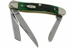 Case Medium Stockman Pocket Worn Bermuda Green Bone, Peach Seed Jig, 09721, 6318 SS Pocket Knife