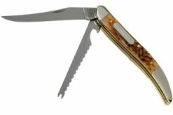 Case Fishing Knife Amber Jigged Bone, 10726, 620094F SS Pocket Knife