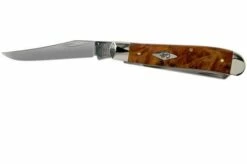 Case Mini Trapper Autumn Maple Burl Wood, 11545, 7207 SS Pocket Knife -KNIVESANDTOOLS Sales CE11545 03 case