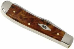 Case Mini Trapper Autumn Maple Burl Wood, 11545, 7207 SS Pocket Knife -KNIVESANDTOOLS Sales CE11545 04 case