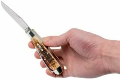 Case Equestrian Amber Jigged Bone, 00144, 6254HP SS Pocket Knife -KNIVESANDTOOLS Sales CE144 09 case ce144 09