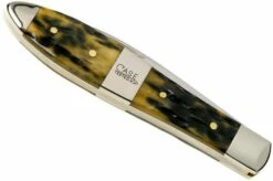 Case Tear Drop, Tang Stamp Series, Peach Seed Jig, Olive Green Bone 21510, TB61028 SS Pocket Knife -KNIVESANDTOOLS Sales CE21510 04 case