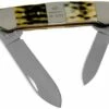 Case Canoe, Tang Stamp Series, Peach Seed Jig, Olive Green Bone 21514, 62131 SS Pocket Knife