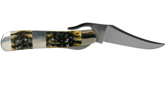 Case Russlock, Tang Stamp Series, Peach Seed Jig, Olive Green Bone 21517, 61953L SS Pocket Knife 4 Case Russlock, Tang Stamp Series, Peach Seed Jig, Olive Green Bone 21517, 61953L SS Pocket Knife - Image 2