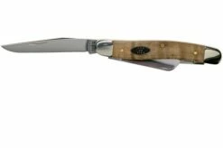 Case Medium Stockman Natural Curly Maple Smooth, 25944, 7318 SS Pocket Knife -KNIVESANDTOOLS Sales CE25944 03 case