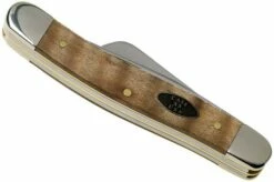 Case Medium Stockman Natural Curly Maple Smooth, 25944, 7318 SS Pocket Knife -KNIVESANDTOOLS Sales CE25944 04 case