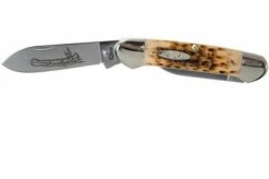 Case Canoe Amber Jigged Bone, 00263, 62131 CV Pocket Knife -KNIVESANDTOOLS Sales CE263 03 case ce263 03