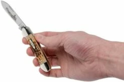 Case Canoe Amber Jigged Bone, 00263, 62131 CV Pocket Knife -KNIVESANDTOOLS Sales CE263 10 case ce263 10