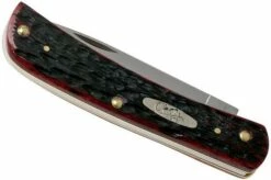 Case Sod Buster Jr Crimson Red Peach Seed Jigged Bone, 27383, 6137 SS Pocket Knife -KNIVESANDTOOLS Sales CE27383 04 case