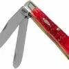 Case Trapper Dark Red Bone, Peach Seed Jig, 31957, 6254 CV Pocket Knife With Pocket Clip -KNIVESANDTOOLS Sales CE31957 01 case