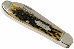 Case Copperhead Pocket Worn Olive Green Bone, Peach Seed, 38192, 6249 SS Pocket Knife -KNIVESANDTOOLS Sales CE38192 04 case knives
