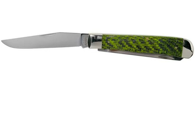 Case Trapper Green & Black Carbon Fibre-G10 Weave Smooth, 50710, 10254 SS Pocket Knife 5 Case Trapper Green & Black Carbon Fibre-G10 Weave Smooth, 50710, 10254 SS Pocket Knife - Image 3