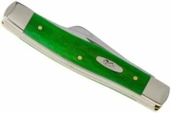 Case Medium Stockman Brilliant Green Bone, Smooth, 52821, 63032 SS Pocket Knife -KNIVESANDTOOLS Sales CE52821 04 case