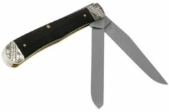 Case Trapper Ebony Wood, Worked Bolsters, 59670, 7254 SS Pocket Knife -KNIVESANDTOOLS Sales CE59670 02 case