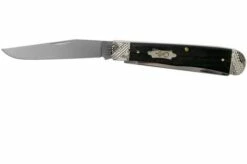 Case Trapper Ebony Wood, Worked Bolsters, 59670, 7254 SS Pocket Knife -KNIVESANDTOOLS Sales CE59670 03 case