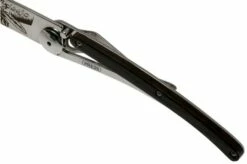 Deejo Tattoo 37g, Mirror Ebony, Dandy Skull 1AB000103 Pocket Knife -KNIVESANDTOOLS Sales DJ1AB000103 07 deejo