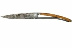 Deejo Tattoo 37g, Olive, Lighthouse 1CB000060 Pocket Knife