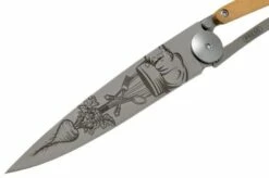 Deejo Tattoo 37g, Olive, Chef 1CB000065 Pocket Knife -KNIVESANDTOOLS Sales DJ1CB000065 03 deejo