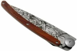 Deejo Tattoo 37g, Coral Wood, Hunting Scene 1CB000068 Pocket Knife -KNIVESANDTOOLS Sales DJ1CB000068 04 deejo