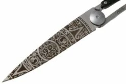 Deejo Tattoo 37g, Ebony Wood, Aztec Sun, 1CB000073 Pocket Knife -KNIVESANDTOOLS Sales DJ1CB000073 03 deejo