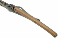 Deejo Wood One-Hand 37g Deer, Juniper Wood 1CB000546 Serrated Pocket Knife -KNIVESANDTOOLS Sales DJ1CB000546 07 deejo