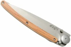 Deejo Wood One-Hand 37g, Juniper Wood 1CB502 Serrated Pocket Knife -KNIVESANDTOOLS Sales DJ1CB502 04 deejo