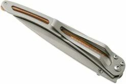 Deejo Wood One-Hand 37g, Juniper Wood 1CB502 Serrated Pocket Knife -KNIVESANDTOOLS Sales DJ1CB502 05 deejo