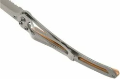 Deejo Wood One-Hand 37g, Juniper Wood 1CB502 Serrated Pocket Knife -KNIVESANDTOOLS Sales DJ1CB502 06 deejo