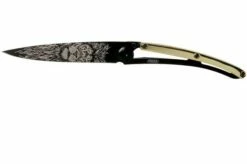 Deejo Tattoo Gold Black 37g, Yellow Gold Gilded, Lion 1GM000022 Pocket Knife