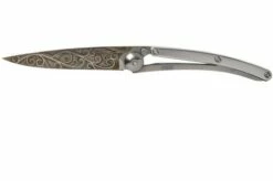 Deejo Tattoo Gold 27g, White Gold Gilded, Pacific DJ9AM000022 Pocket Knife