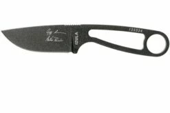 ESEE Izula Signature Model IZULA-B-SIG Neck Knife With Black Sheath + Belt Clip