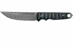 Fox Knives Ryu FX-634DCF Marble Carbon Fibre, Herringbone Damascus, Fixed Knife, Black Roc Knives Design