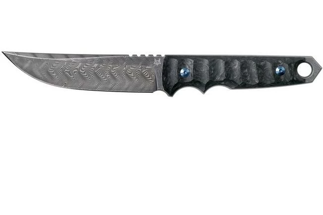 Fox Knives Ryu FX-634DCF Marble Carbon Fibre, Herringbone Damascus, Fixed Knife, Black Roc Knives Design 3 Fox Knives Ryu FX-634DCF Marble Carbon Fibre, Herringbone Damascus, Fixed Knife, Black Roc Knives Design