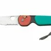 The James Brand The Redstone, Coral Turquoise + Satin, Serrated, Pocket Knife