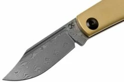 Kansept Wedge K2026BB1 Damascus, Brass Pocket Knife, Nick Swan Design -KNIVESANDTOOLS Sales KSK2026BB1 03 kansept