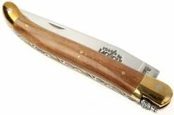 Forge De Laguiole - Natural Wood Folder, Olivewood -KNIVESANDTOOLS Sales LA1211OL 03 forge de laguiole vouwmes la1211ol d3
