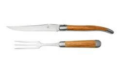 Forge De Laguiole Carving Set Olivewood, 1217INOLF17