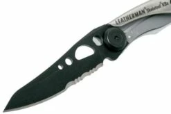 Leatherman Skeletool Knife KBx Black & Silver Pocket Knife Partially Serrated, Limited Edition 832617 -KNIVESANDTOOLS Sales LEKBX BS 03 leatherman