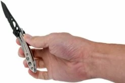 Leatherman Skeletool Knife KBx Black & Silver Pocket Knife Partially Serrated, Limited Edition 832617 -KNIVESANDTOOLS Sales LEKBX BS 07 leatherman