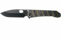 Medford 187DP Drop Point, Faced Flamed Tiger Stripe Ti, PVD Black D2, Pocket Knife