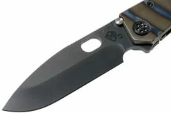 Medford 187DP Drop Point, Faced Flamed Tiger Stripe Ti, PVD Black D2, Pocket Knife -KNIVESANDTOOLS Sales MF 21 187DP 01 03 medford